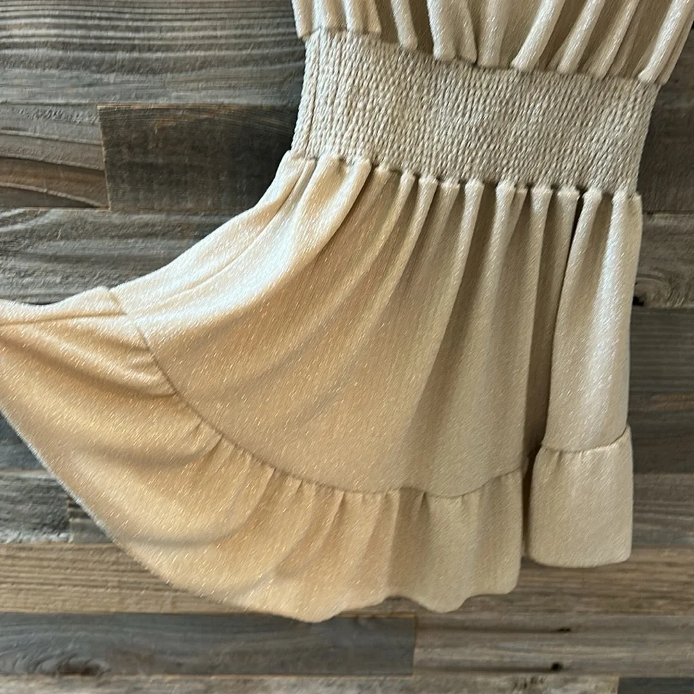 NWT Ramy Brook Knit Marina Dress Neutral Sparkle Strapless Size Small - Picture 8 of 12